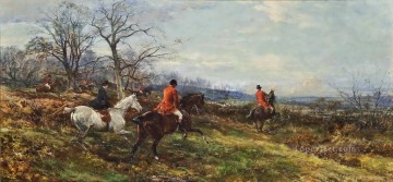  riding Art Painting - On the scent Heywood Hardy horse riding